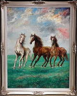 高級絵画「飛躍(馬)」油絵