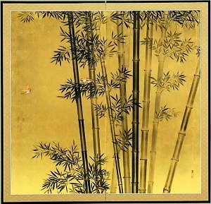 竹に雀の拡大写真を見る！
